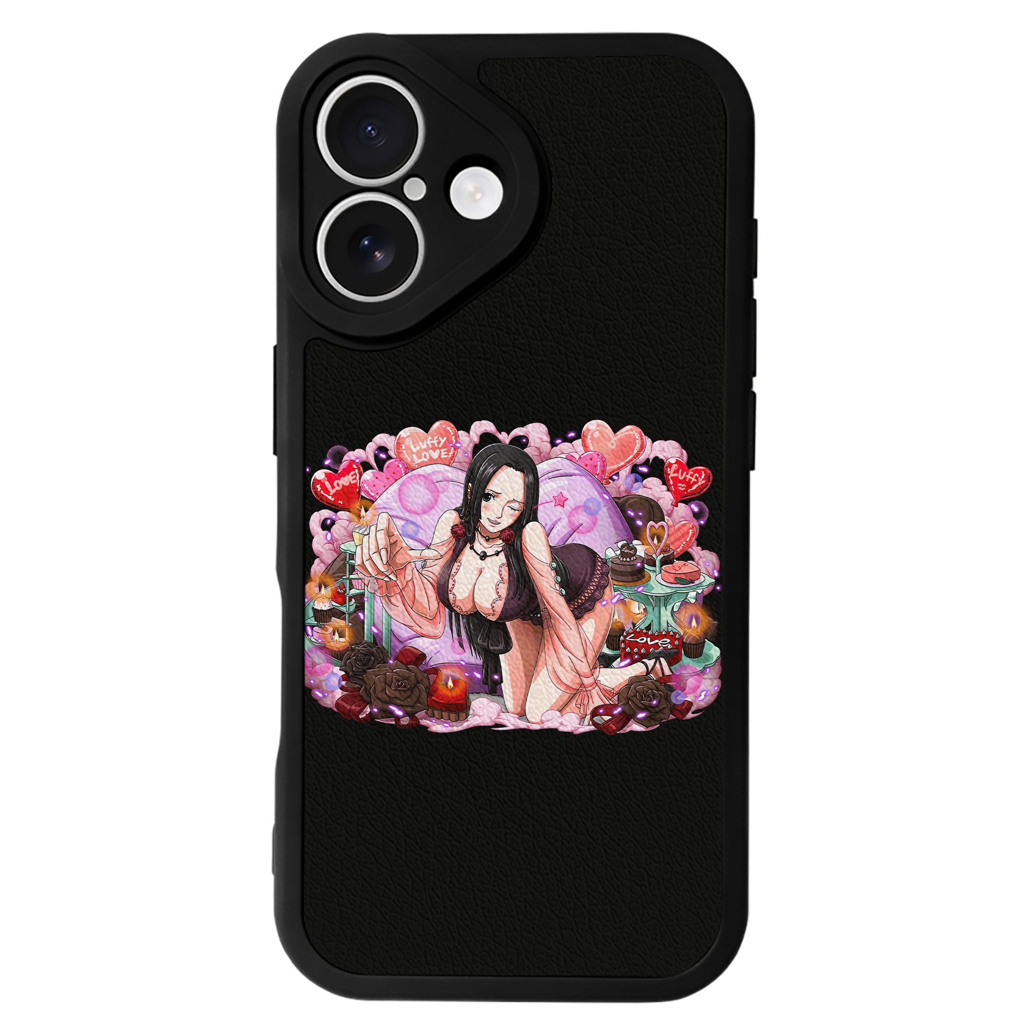 （画像用） ワンピース ボア・ハンコック ONE PIECE Boa·Hancock 【iPhone 16シリーズ対応】シリコンスマホケース（レザー調） 材質：シリコン